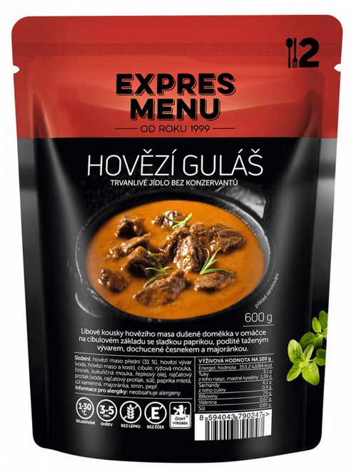 Hovězí guláš bez lepku 600 g Expres Menu